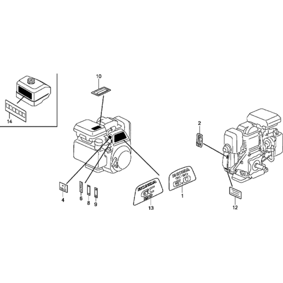 Label Assembly for Honda GC190A
