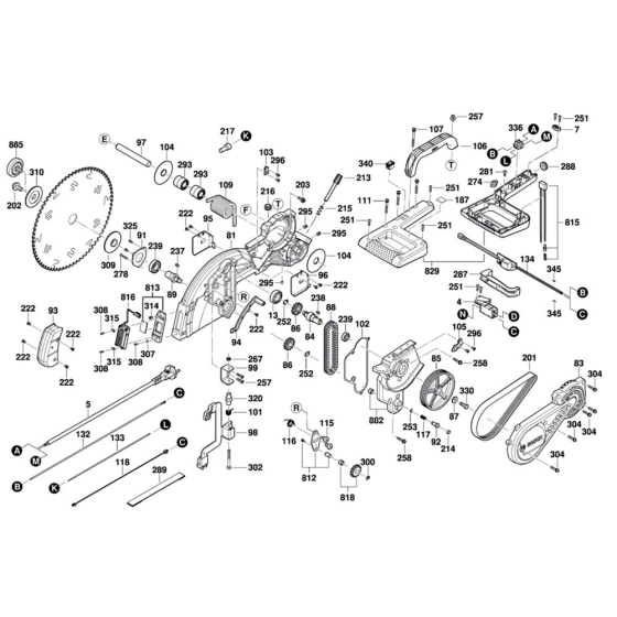 Bosch GCM 12 SDE Saw Assembly