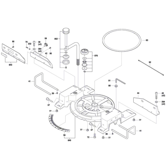 Bosch GCM 18V-216 Saw Assembly