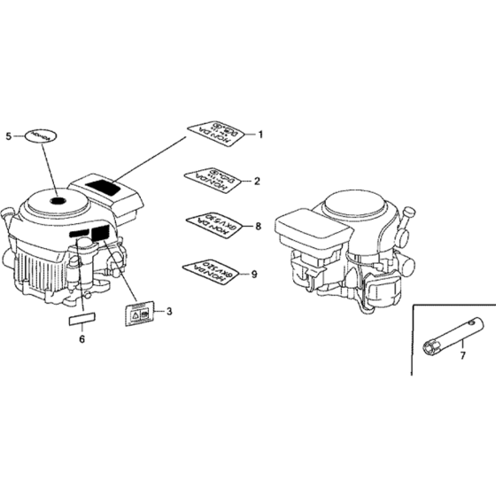 Label for Honda GCV520 Engines