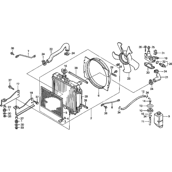 Radiator Assembly for Honda GD1250