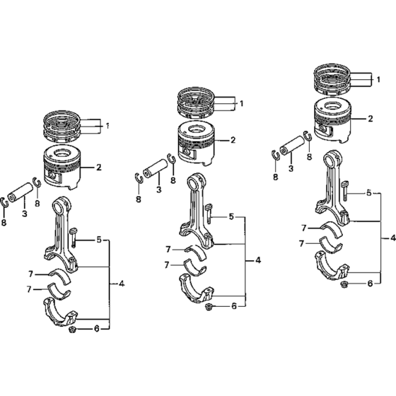 Piston Assembly for Honda GD1250