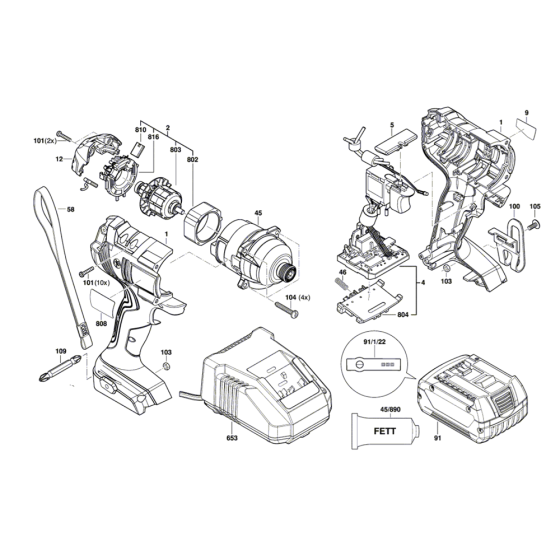 Impact Driver Assembly Bosch GDR
