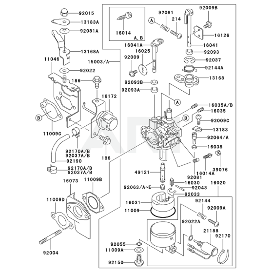 Kawasaki GE5000AS Carburettor