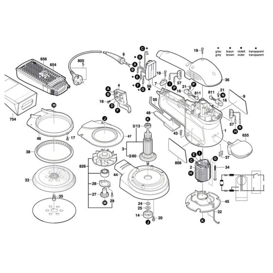 Bosch GEX 150 AC Sander Assembly