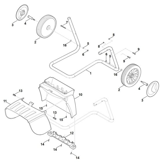 Wheel Carrier for Stihl Shredder