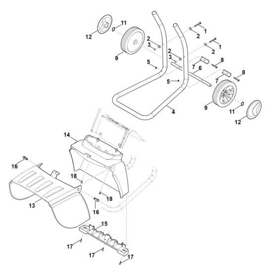 Wheel Carrier for Stihl Shredder