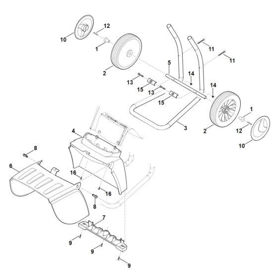 Wheel Carrier for Stihl Shredder