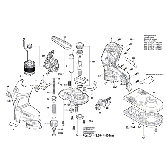Cordless Palm Router Assembly