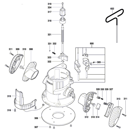 Router Assembly for Bosch GMF 1600 CE