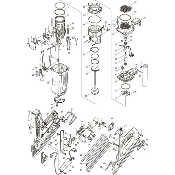 Makita GN900SE Main Assembly