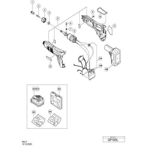 Main Assembly for Hikoki GP10DL