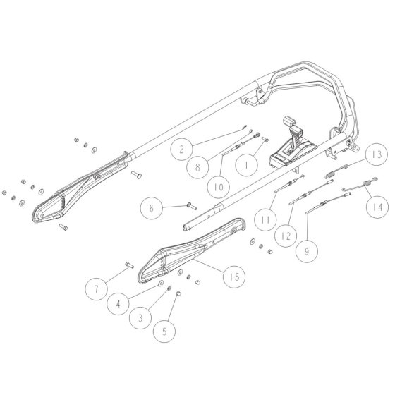 Handle Assembly -2 for OREC GRH537PRO (2021) Mower