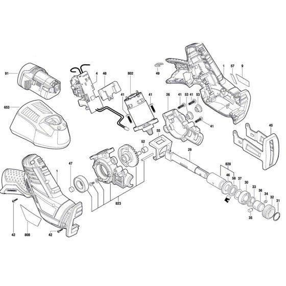 Bosch GSA 12V-14 Saw Assembly