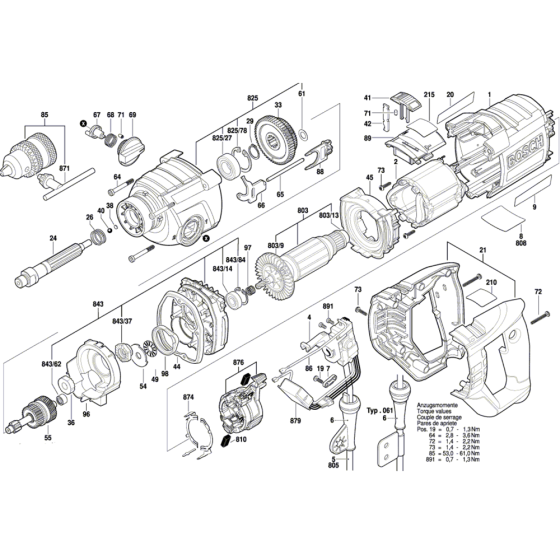 Bosch GSB 162-2 Drill Assembly
