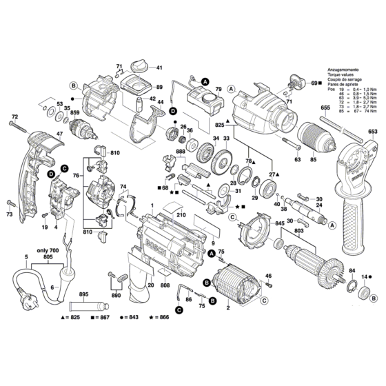 Bosch GSB 21-2 RCT Drill Assembly