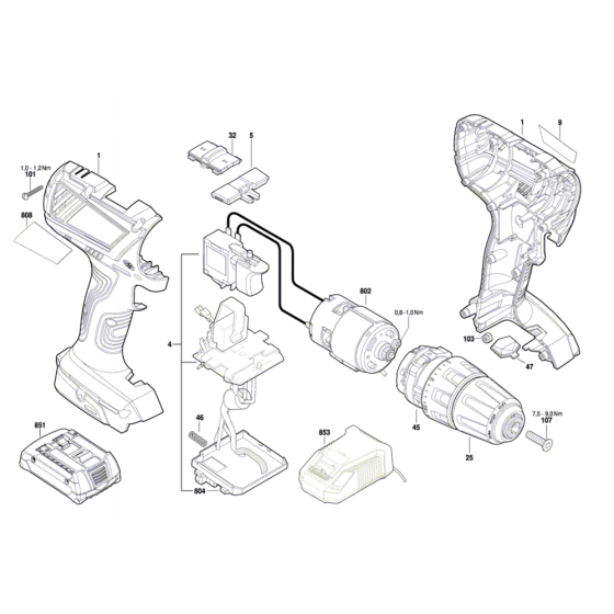 Drill Driver Assembly for Bosch