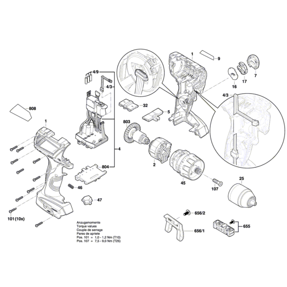 Bosch GSR 18V-60 C Assembly