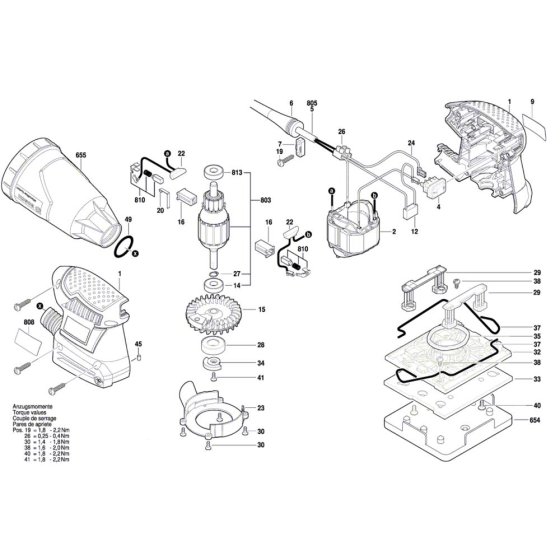 Bosch GSS 140-1 A Sander Assembly