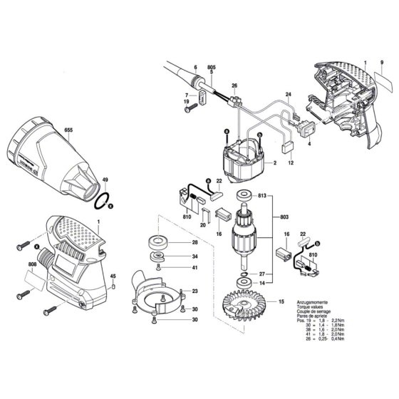 Bosch GSS 160-1 A Sander Assembly