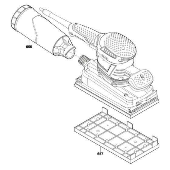 Bosch GSS 280 AVE Sander Assembly