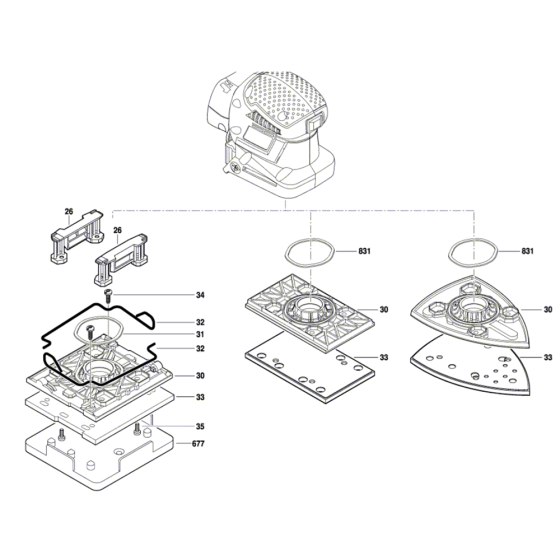 Bosch GSS 18-10 Sander Assembly