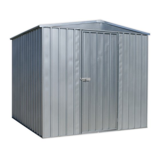Galvanized Steel Shed 2.3 x 2.3 x 1.9mtr Sealey Part No. GSS2323