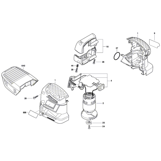 Bosch GSS 18V-10 Sander Assembly