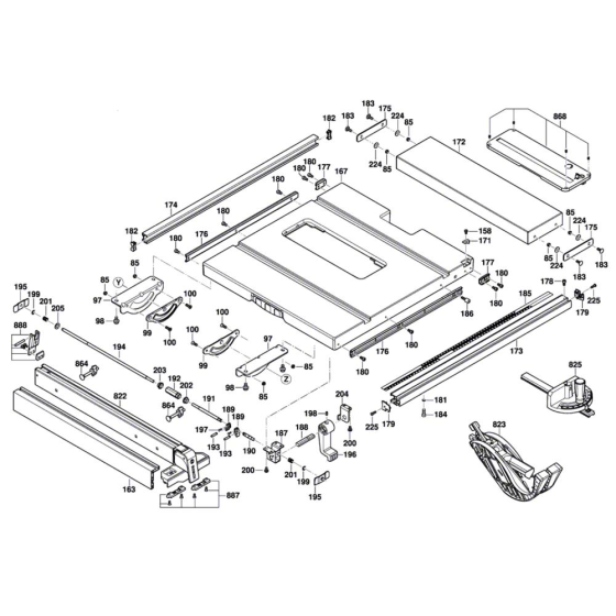 Table Saw Assembly for Bosch
