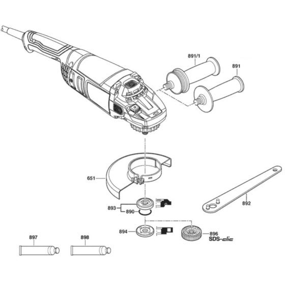 Main Assembly for Bosch GWS 20-230 P