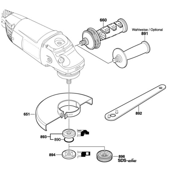 Main Assembly for Bosch Grinder