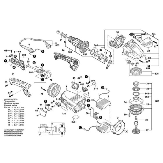 Main Assembly for Bosch GWS 22-230