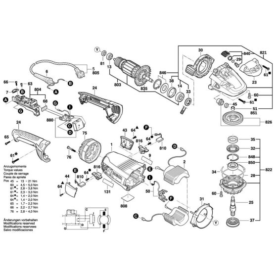 Main Assembly for Bosch Grinder