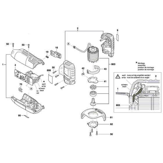 Angle Grinder Assembly for Bosch