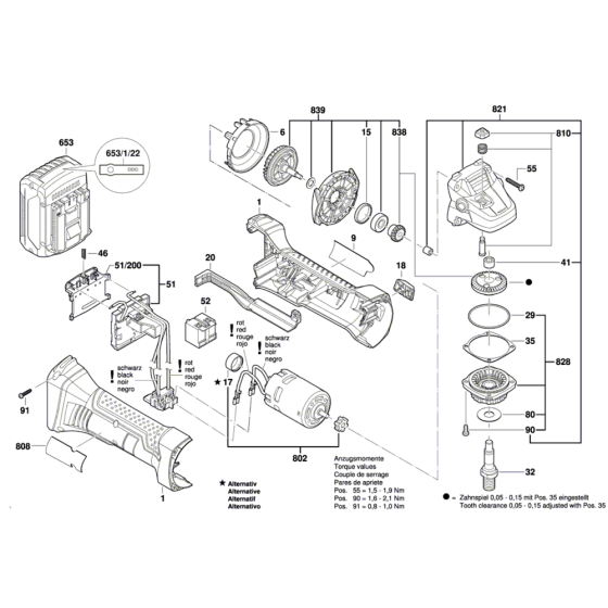 Angle Grinder Assembly for Bosch