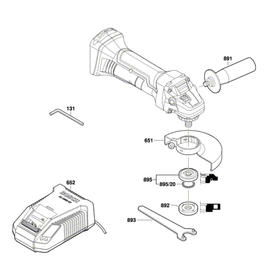 Angle Grinder Assembly for Bosch