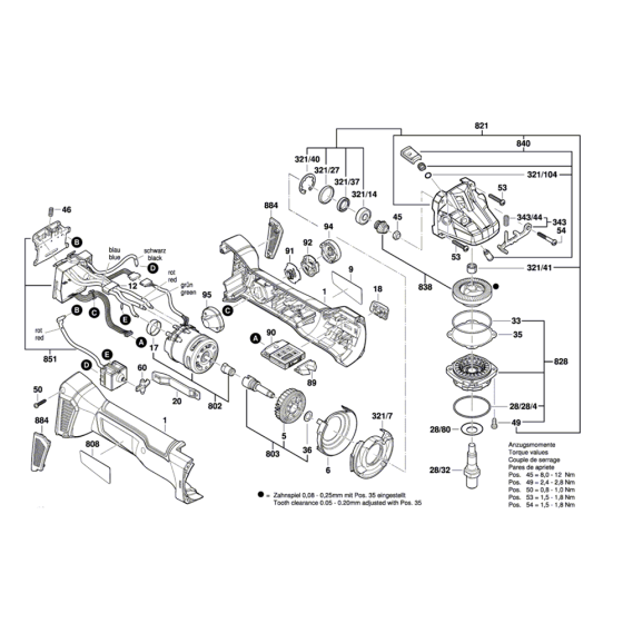 Angle Grinder Assembly for Bosch