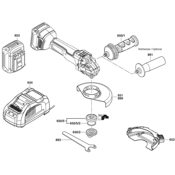 Main Assembly-1 for Bosch GWS 18V-10 SC