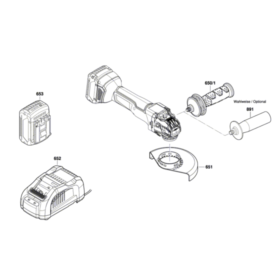 Cordless Angle Grinder Assembly