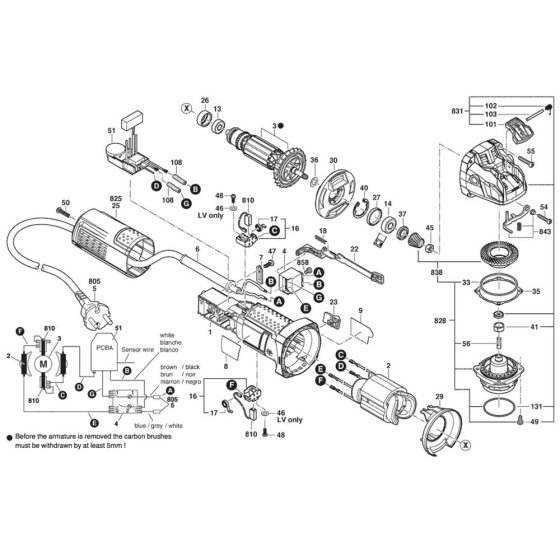 Main Assembly for Bosch GWX 9-115 S