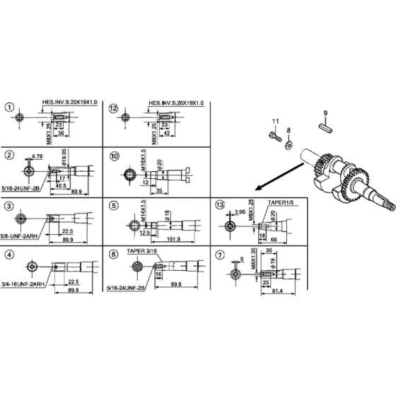 Crankshaft Assembly for Honda GX120T2