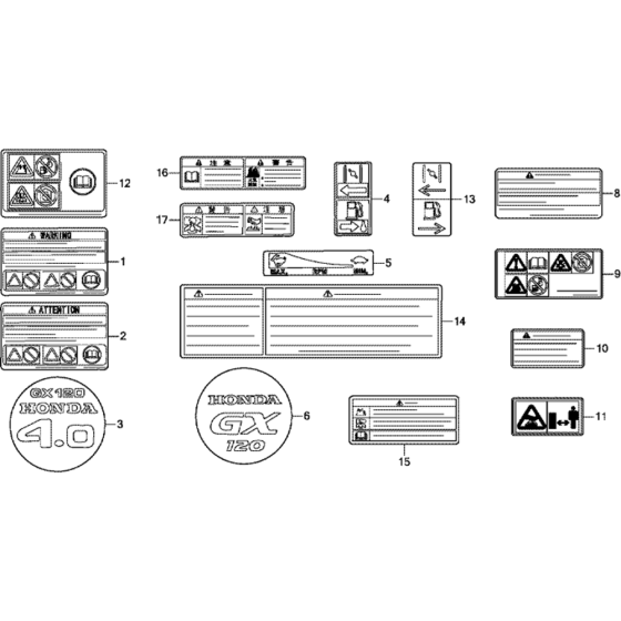 Parts for Honda GX120UT1