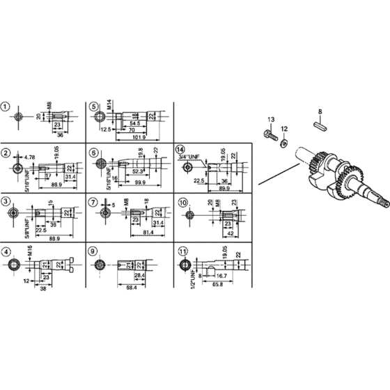 Crankshaft Assembly for Honda GX120UT1