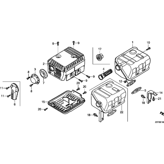 Muffler Assembly for GX160T2