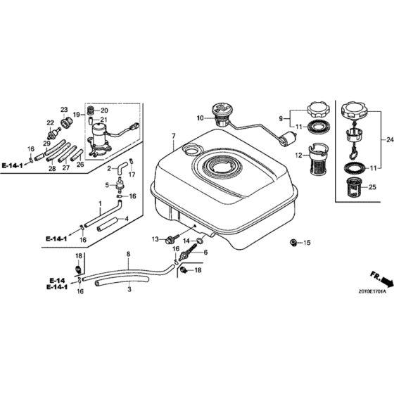 Fuel Tank Assembly for GX160T2