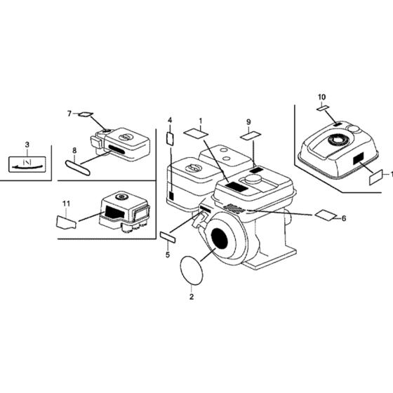 Label Assembly for Honda GX200UT2