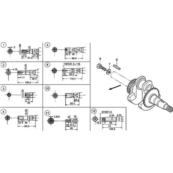 Crankshaft Assembly for Honda GX200UT2