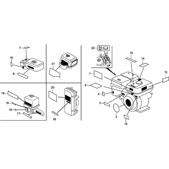 Label Assembly for Honda GX270UT2