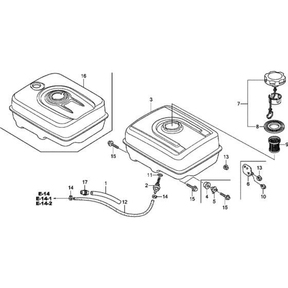 Fuel Tank Assembly for Honda GX340UT1