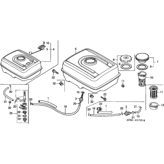 Fuel Tank Assembly for Honda GX390K1